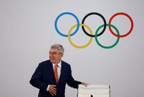 Paris 2024 - IOC President Thomas Bach Delivers A Speech During The IOC Executive Board Meeting - Paris