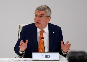 Paris 2024 - IOC President Thomas Bach Delivers A Speech During The IOC Executive Board Meeting - Paris