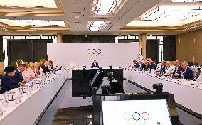 Paris 2024 - IOC President Thomas Bach Delivers A Speech During The IOC Executive Board Meeting - Paris