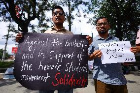 Bangladesh Anti- Quota Protest: Nepali Students Stand In Solidarity With Bangladeshi Protestors