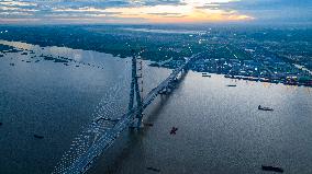 Chang-Tai Yangtze River Bridge Construction in Taixing