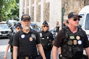 Paris 2024 - Brazilian Police Officers Patrol In Montmartre