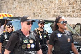 Paris 2024 - Brazilian Police Officers Patrol In Montmartre