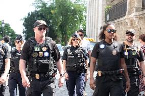 Paris 2024 - Brazilian Police Officers Patrol In Montmartre