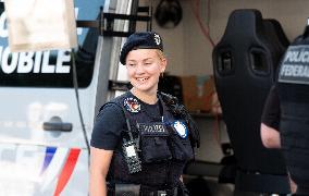 Paris 2024 - German Police Officers Patrol In Montmartre