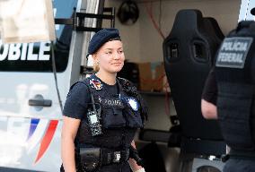 Paris 2024 - German Police Officers Patrol In Montmartre