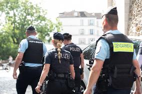 Paris 2024 - German Police Officers Patrol In Montmartre