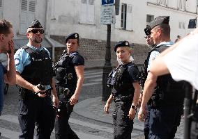 Paris 2024 - German Police Officers Patrol In Montmartre