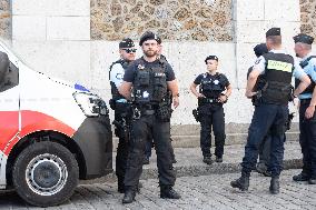 Paris 2024 - German Police Officers Patrol In Montmartre