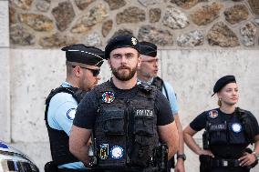 Paris 2024 - German Police Officers Patrol In Montmartre