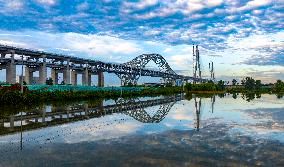 Changtai Yangtze River Bridge Construction in Taixing