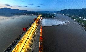 Three Gorges Dam Release Floodwater View