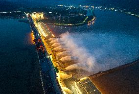 Three Gorges Dam Release Floodwater View