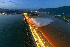 Three Gorges Dam Release Floodwater View