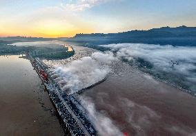 Three Gorges Dam Release Floodwater View