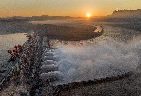 Three Gorges Dam Release Floodwater View