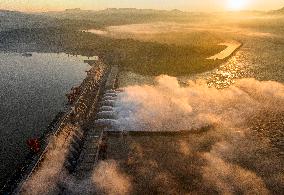 Three Gorges Dam Release Floodwater View