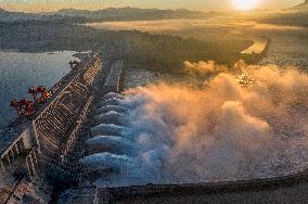 Three Gorges Dam Release Floodwater View