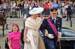 Royals Attend Te Deum Mass On The National Day - Brussels