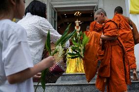 Floral Merit Making Ceremony For The Buddhist Lent Day.
