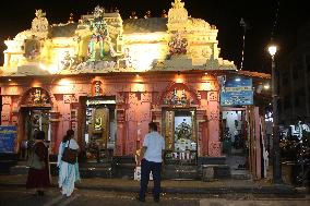 Daily Life During The Night Of The Vishu Festival In Trivandrum