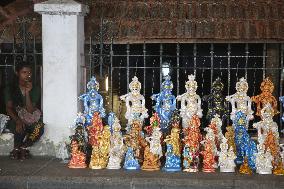 Daily Life During The Night Of The Vishu Festival In Trivandrum