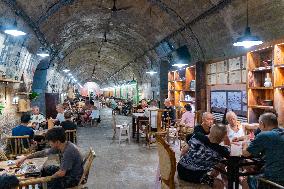 Residents at A Bomb Shelter to Cool Off in Chongqing