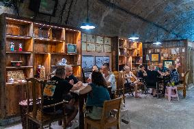 Residents at A Bomb Shelter to Cool Off in Chongqing