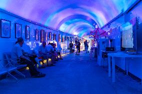 Residents at A Bomb Shelter to Cool Off in Chongqing