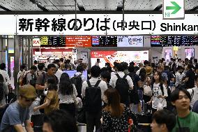 Shinkansen services disrupted due to maintain vehicle derailment