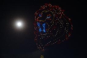 Sri Lanka Cricket Display Drone Show During The LPL Final Match In Colombo