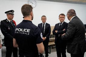 Paris 2024 - President Macron Visits The Olympic Village - Paris