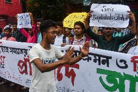 Indian Students Rally In Solidarity With Bangladeshi
