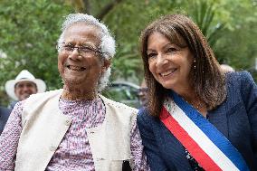 Inauguration of the Muhammad Yunus Place - Paris