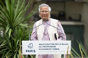 Inauguration of the Muhammad Yunus Place - Paris