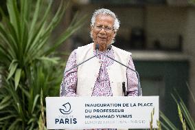 Inauguration of the Muhammad Yunus Place - Paris