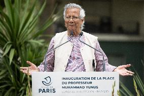 Inauguration of the Muhammad Yunus Place - Paris