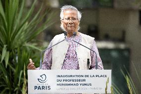 Inauguration of the Muhammad Yunus Place - Paris