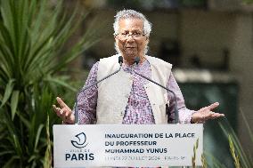 Inauguration of the Muhammad Yunus Place - Paris