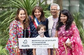 Inauguration of the Muhammad Yunus Place - Paris