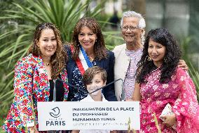 Inauguration of the Muhammad Yunus Place - Paris