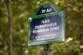 Inauguration of the Muhammad Yunus Place - Paris