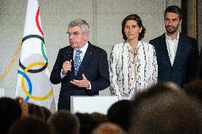 Paris 2024 - Reception For The International Press At Elysee - Paris