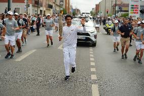 PARIS 2024 - Olympic Torch flame bearer Nasser Al-Khelaifi in Vigneux-sur-Seine