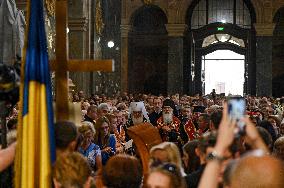 Memorial service for Iryna Farion in Lviv