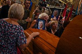 Memorial service for Iryna Farion in Lviv