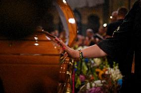 Memorial service for Iryna Farion in Lviv