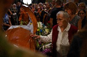 Memorial service for Iryna Farion in Lviv