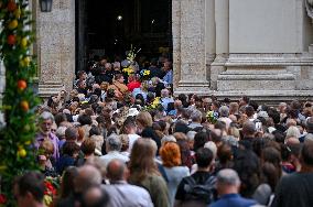 Memorial service for Iryna Farion in Lviv