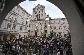 Memorial service for Iryna Farion in Lviv